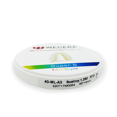 700 Mpa - 1200 Mpa 3D Pro Zirconia Dental Block A2 43% - 57% Translucency
