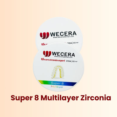 Density 6.0-6.3gcm3 Multilayer Zirconia Block Scaling Factor 100 Precise Compatible Machine Amann Girrbach System Dental Crown Disc