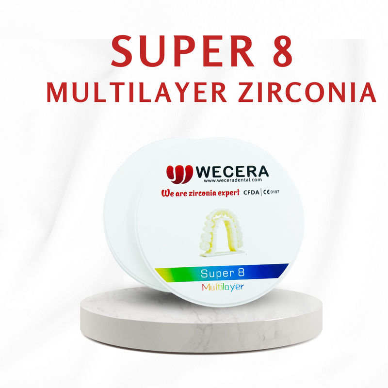 Smooth Surface Multilayer Zirconia Disc with Strength 1200 Mpa Crown And Bridge Indication Durable Dental Restorations